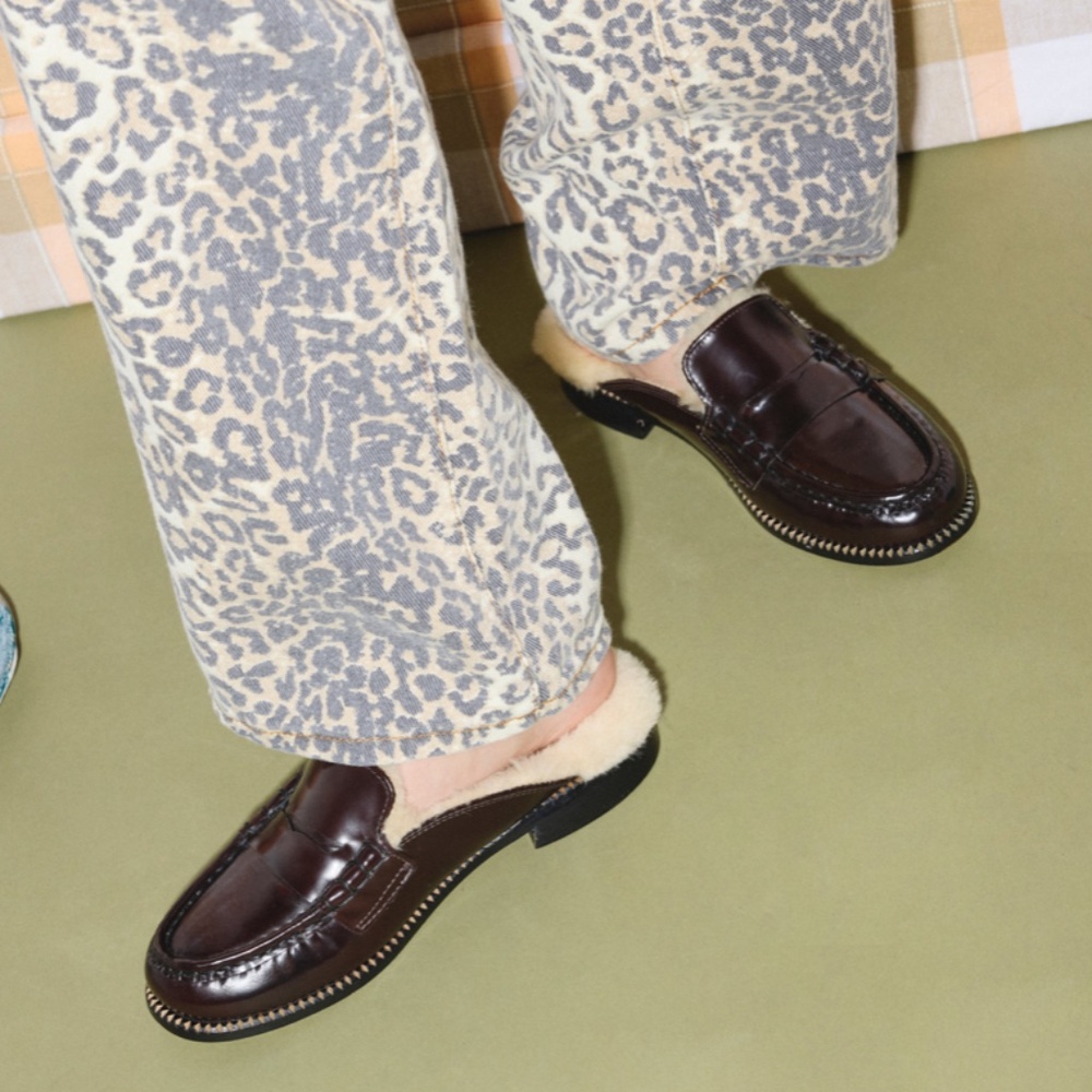 Freda Salvador Temi Shearling Penny Loafer Mule - NWT, Size 8.5, SOLD OUT